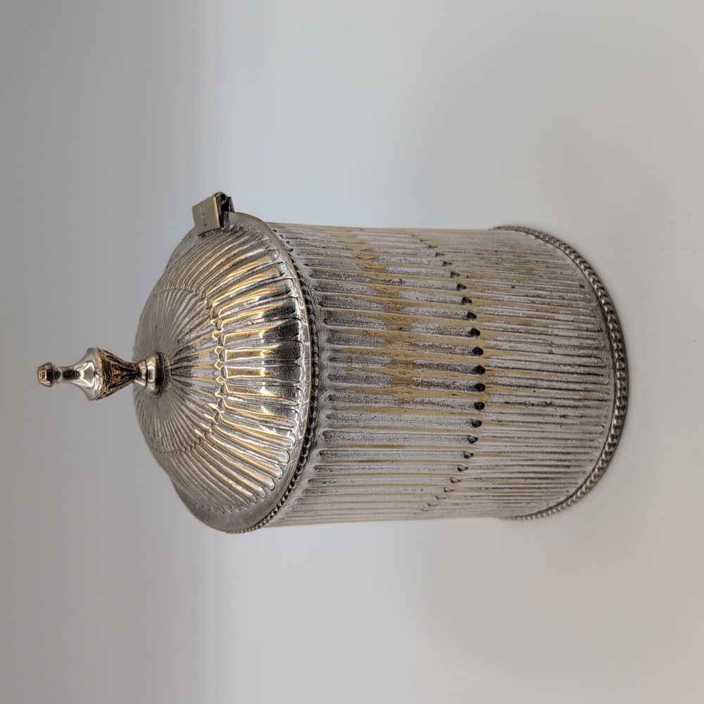 Silver and Gold Toned Decorative Trinket Jewelry Box - Picture 2 of 11